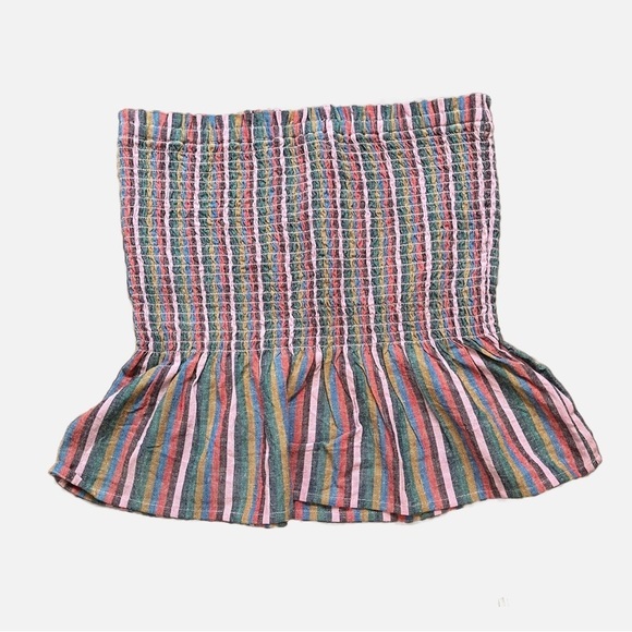 American Eagle Striped Smocked Tube Top Womens Size S Multicolor Boho‎ C… - Picture 1 of 7